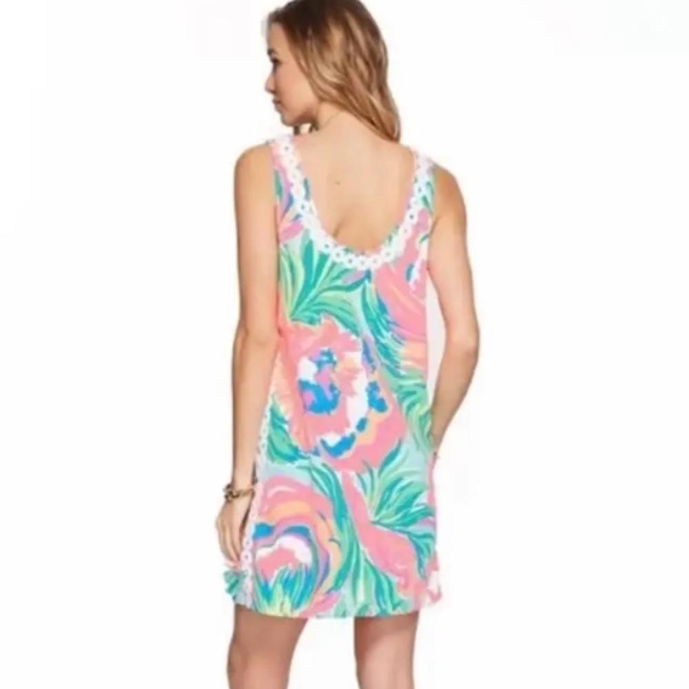 Lilly Pulitzer Stella Shift Dress in Serene Blue Paradise Bound Sz 6 - Picture 3 of 16